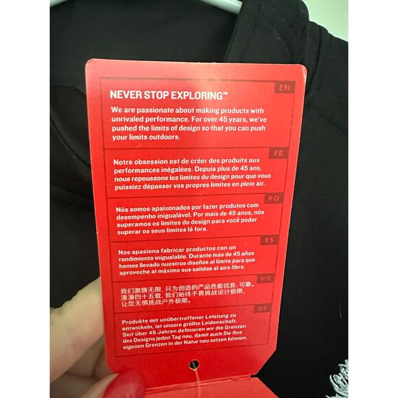 The North Face Womens Large 1/4 Tech Fleece Black Slim Fit NWT Johnnie Walker - Picture 4 of 5